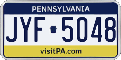 PA license plate JYF5048