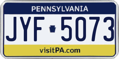 PA license plate JYF5073