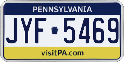 PA license plate JYF5469