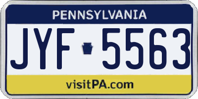 PA license plate JYF5563