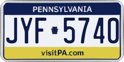 PA license plate JYF5740
