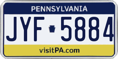 PA license plate JYF5884