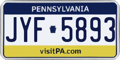 PA license plate JYF5893
