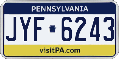PA license plate JYF6243