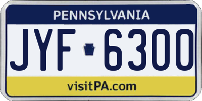 PA license plate JYF6300