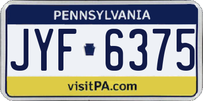 PA license plate JYF6375