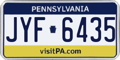 PA license plate JYF6435