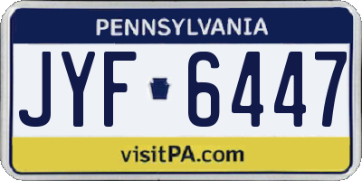 PA license plate JYF6447