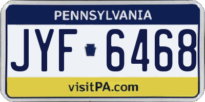 PA license plate JYF6468