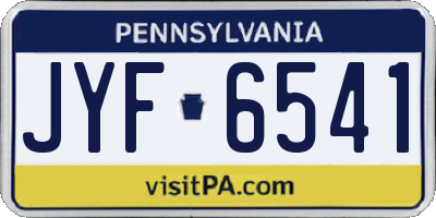 PA license plate JYF6541