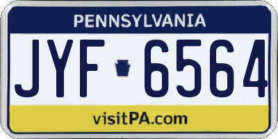 PA license plate JYF6564