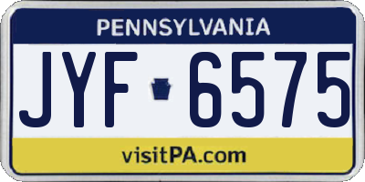 PA license plate JYF6575