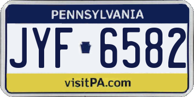 PA license plate JYF6582