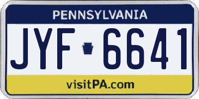 PA license plate JYF6641