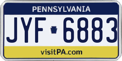 PA license plate JYF6883