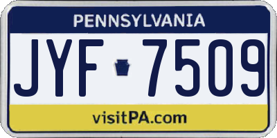 PA license plate JYF7509
