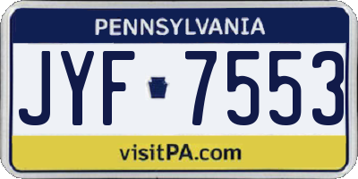PA license plate JYF7553
