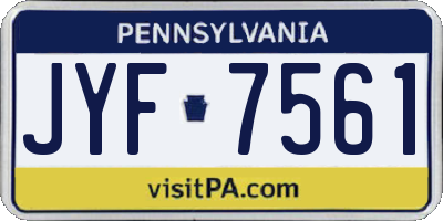 PA license plate JYF7561