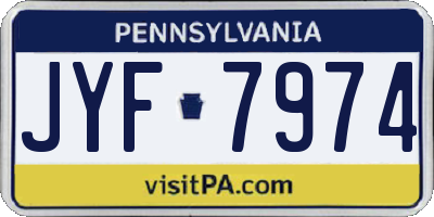 PA license plate JYF7974
