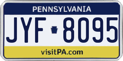 PA license plate JYF8095