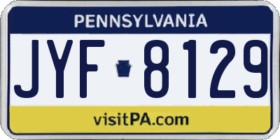 PA license plate JYF8129