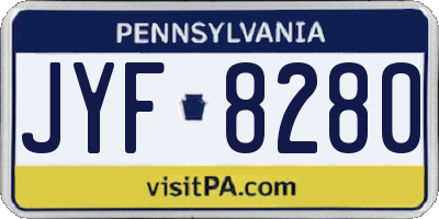 PA license plate JYF8280