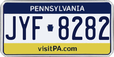 PA license plate JYF8282