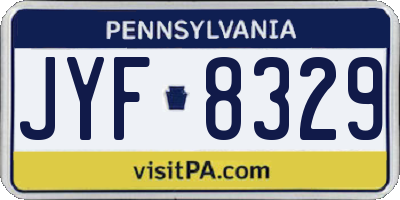 PA license plate JYF8329