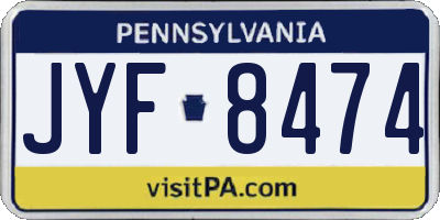 PA license plate JYF8474