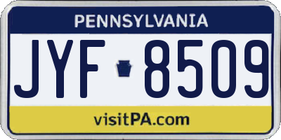 PA license plate JYF8509