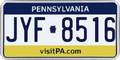 PA license plate JYF8516