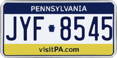 PA license plate JYF8545