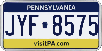 PA license plate JYF8575
