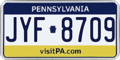 PA license plate JYF8709