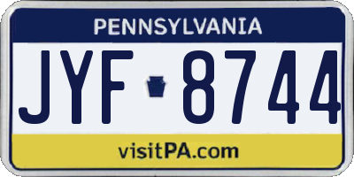 PA license plate JYF8744