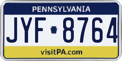 PA license plate JYF8764