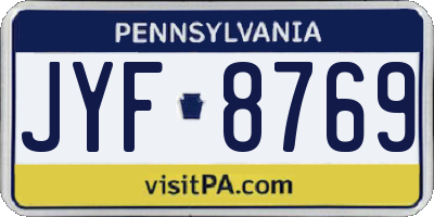PA license plate JYF8769