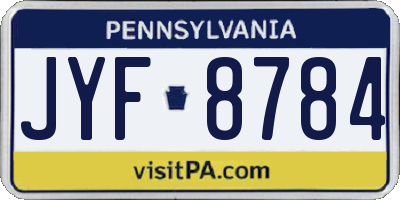 PA license plate JYF8784