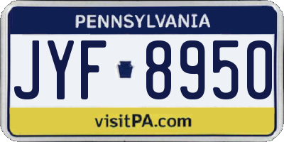 PA license plate JYF8950