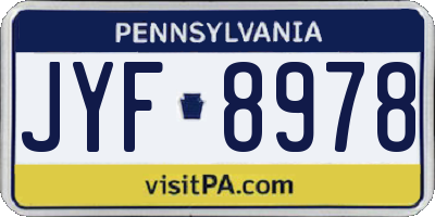 PA license plate JYF8978