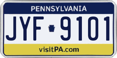 PA license plate JYF9101