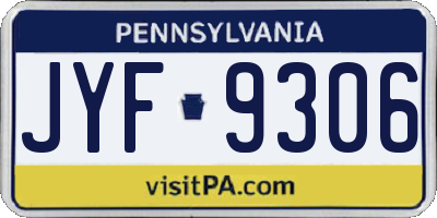 PA license plate JYF9306