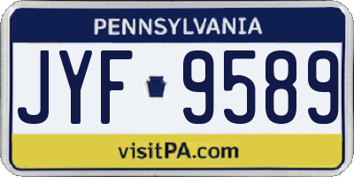 PA license plate JYF9589