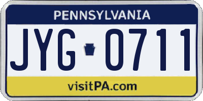PA license plate JYG0711