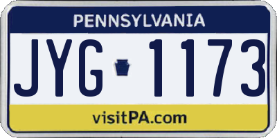 PA license plate JYG1173