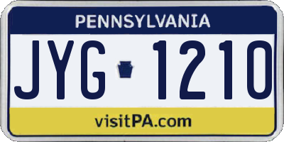 PA license plate JYG1210