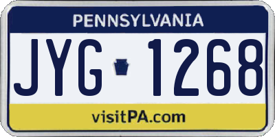 PA license plate JYG1268
