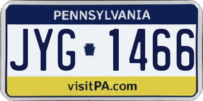 PA license plate JYG1466