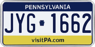 PA license plate JYG1662