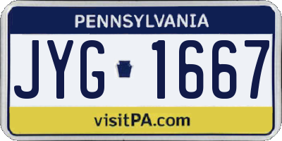 PA license plate JYG1667